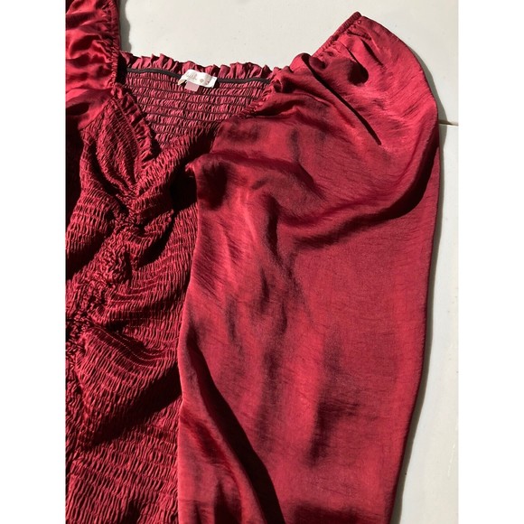 Blush J Women's Burgundy Red Long Sleeve Mini Dress Size Large - Picture 8 of 13